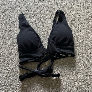 Maaji Reversible Plunge Black Bikini Top